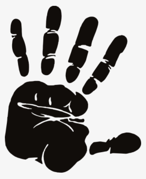 Handprint Clip Art At Clker - Hand Print Clipart Black And White
