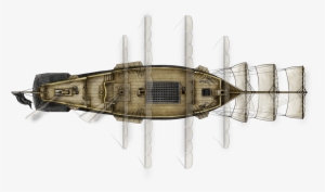 A Map Of A Pirate Ship In Full Sail - Sailing Ship Top Down