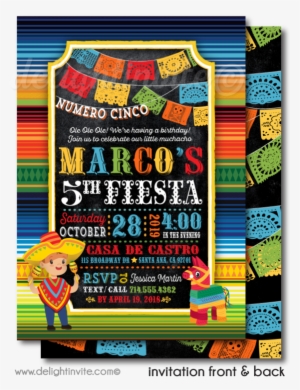 Papel Picado Flags Fiesta Boy Birthday Invitations - Papel Picado