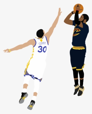 Kyrie Irving Shooting Over Steph Curry Illustration - Kyrie Irving Shot Over Curry