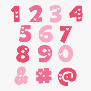 Valentine Numbers Svg Cut Files Valentine Alphabet - Cute Numbers Png