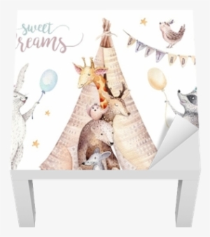 Cute Baby Giraffe, Deer Animal Nursery Mouse And Bear, - Boho Woodland Nursery Animals With Flower Headdress