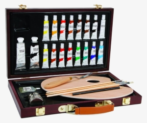 Studio 71 Wood Box Acrylic Set Of 27 Pieces - Studio 71 Wood Box Oil Box 27pcs