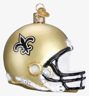New Orleans Saints Nfl Football Helmet Glass Ornament