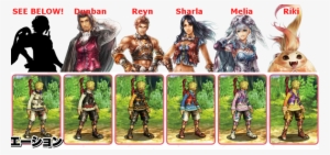 See Below Dunban Reyn Sharla Melia Riki 2) - Xenoblade