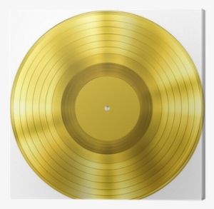 Gold Disc Music Award Isolated On White Canvas Print - Music