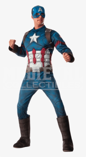 Adult Civil War Deluxe Captain America Costume - Captain America Costume Adult