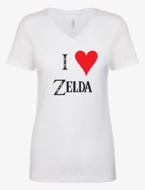 I Heart Zelda 2 Color Art, White V-neck Shirt - T-shirt