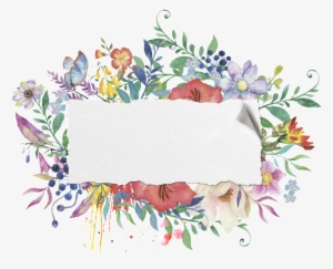 Blue And Blue Flower Frame Transparent Decorative - Watercolor Flower Frame Free