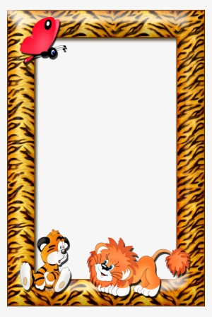 Kids Transparent Photo Frame With Tiger And Lion Page - Frame Lion