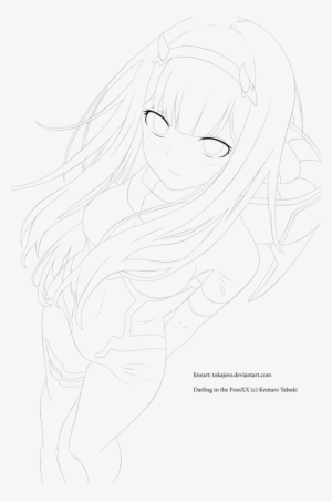 Zero Two Lineart I Hope U Like It Darling In The Franxx - Line Art