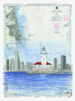 Click Here To Learn How To Commission A Chart Painting - Noaa Chicago Lake Front, Gary Harbor, 29 X 40, Waterproof