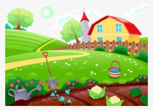 Farm Cartoon Drawing Illustration - Garden Vector