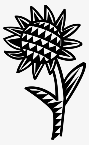 Vector Illustration Of Sunflower Flower In Garden