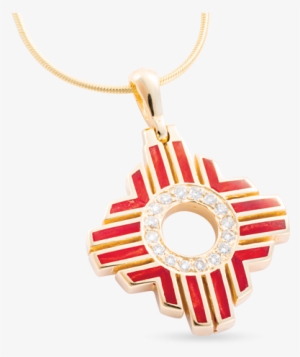 Coral Halo Zia Pendant - Pendant