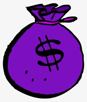 Money Clipart Purple - Cartoon Money Bag Transparent