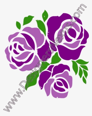 Purple Rose Clipart Three Rose - Purple Rose Vector Png
