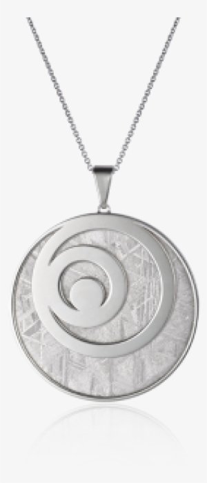Meteorite Crop Circle Waves Pendant In Silver - Silver