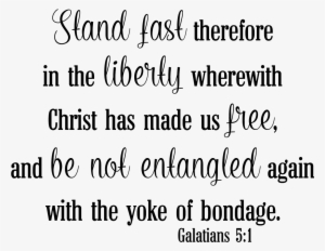 For My Card Sample, I Recolored The Wordart - Galatians 5 1 Png