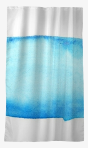 Blue Watercolor Brush Strokes Blackout Window Curtain - Beach Towel