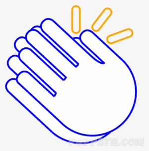 Now Draw Three Stadium Shapes Around The Thumb Of Second - Hands Clapping Drawing Easy