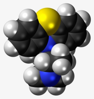Promethazine Molecule Spacefill - Illustration