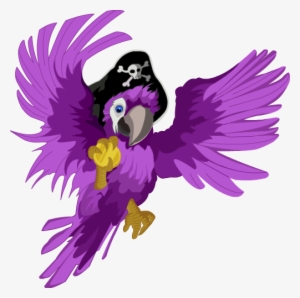 Pirate Parrot Transparent Png - Purple Pirate Parrot