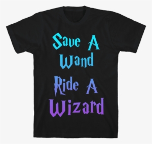 Save A Wand, Ride A Wizard Mens T-shirt - Funny Teacher Shirts