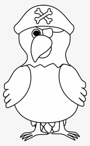 Drawing Pirates Pirate Parrot - Black And White Parrot Clip Art