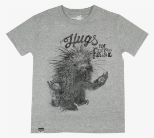 Lion Of Leisure T-shirt Porcupine - Papette Wenskaart Hugs For Free