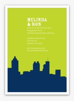 Atlanta Skyline Silhouette Party Invitations - Clip Art Atlanta Skyline