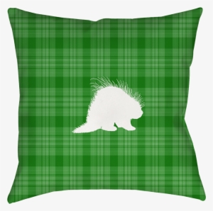 Green Porcupine Pillow - Throw Pillow