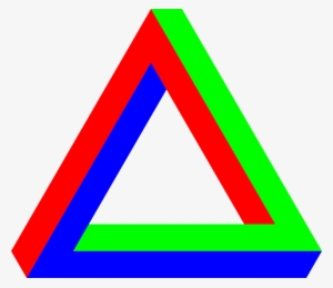 Optical Illusion, Illusion, Triangle, 3d, Blue, Green - Penrose Triangle Clipart