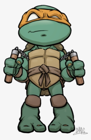 Chibi Mikey By Chadwick J Coleman - Ninja Turtle Drawing Michelangelo