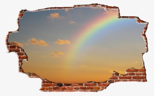 Zapwalls Decals Rainbow Sunset Sky Breaking Wall Nature - Chicago Skyline