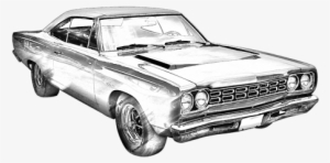 Car Drawing Roadrunner - 1968 Plymouth Roadrunner Drawing