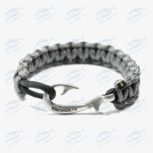 Chasing Fin Slim Cobra Fish Hook Bracelet - Slim Cobra Paracord Fish Hook Bracelet (charcoal