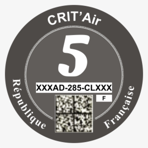 The Following Pictures Of The Crit'air Vignette And - France Crit Air Sticker