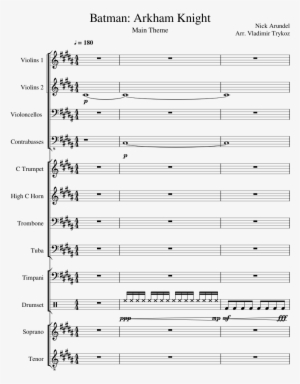 Arkham Knight Sheet Music Composed By Nick Arundel - Coldplay