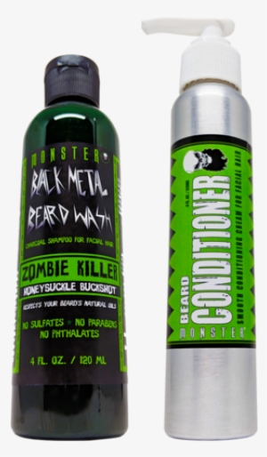 Black Metal Beard Wash And Conditioner Combo By Monster - Beard