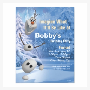 Frozen Olaf Birthday Invitation Personalized Invitation