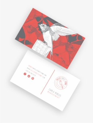 Front And Back Views Of A Red And White Business Card - Custom Business Card