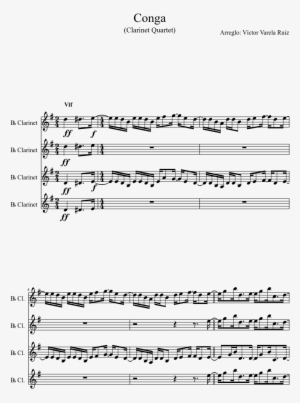 Conga Sheet Music Composed By Arreglo - Clarinet