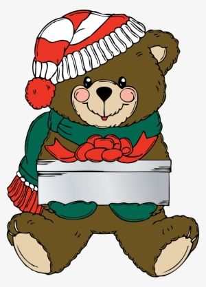 Png Library Download Wih Present Big Image Png - Christmas Teddy Bear Clip Art