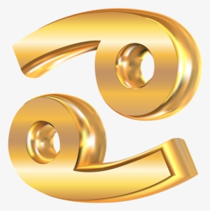 Cancer 3d Gold Zodiac Sign Png Clip Art Image - 3d Cancer Sign Png