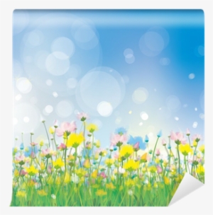 Vector Of Colorful Flowers On Spring Background