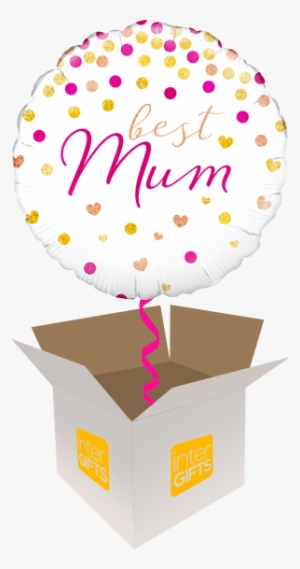 Best Mum Confetti Hearts & Circles - Balloon