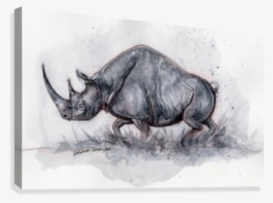 Rhino Ink Painting Canvas Print - Printing