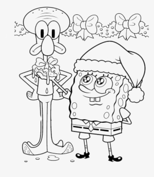 Spongebob And Squidward Take Charge Of Christmas Coloring - Omalovánky Spongebob