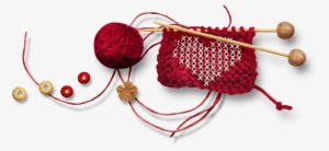 Hand Painted Red Wool Knit Png Transparent - Knitting